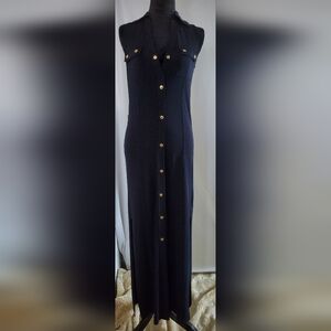 Michael Kors Blue Maxi Pencil Dress with Slit